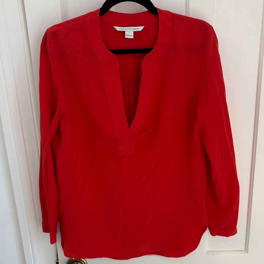 Diane Von Furstenberg Red Blouse